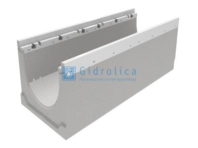 Лоток водоотводный бетонный коробчатый (СО-200мм), с оцинкованной насадкой, с уклоном 0,5% КUу 100.29,8 (20).23,5(16,5) - BGZ-V, № -13
