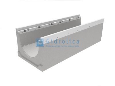 Лоток водоотводный бетонный коробчатый (СО-300мм), с оцинкованной насадкой КU 100.39,9 (30).30(23) - BGZ-V