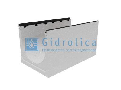 Лоток водоотводный бетонный коробчатый (СО-300мм), с чугунной насадкой КU 100.39,9 (30).47(40) - BGZ-S, № 15-0