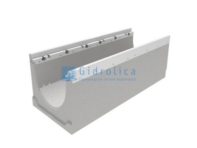 Лоток водоотводный бетонный коробчатый(СО-150мм), с оцинкованной насадкой, с водосливом КUв 100.24,8 (15).39(32,5) - BGZ-V, № 30-0