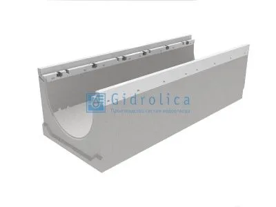 Лоток водоотводный бетонный коробчатый (СО-300мм), с оцинкованной насадкой КU 100.39,9 (30).59,5(52,5) - BGZ-V, № 40-0